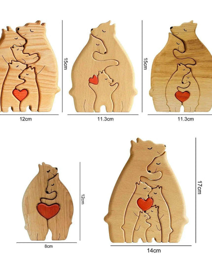 Customizable Bear Family Wooden Puzzle - A Unique Keepsake to Celebrate Family Love