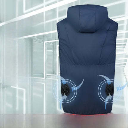 Men's Hooded Cooling Vest - Sleeveless Summer Workwear