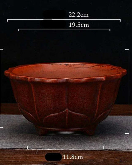 Serene Vintage Zen Purple Orchid Pot with Elegant Garden Aesthetic