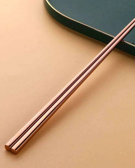 Sleek and Sturdy Stainless Steel Chopsticks - Ergonomic Non-Slip Grip for Sushi and Asian Cuisine