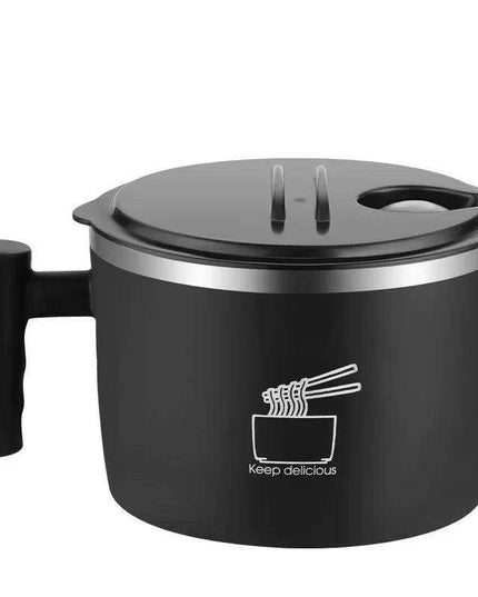 Charming 1000ml Insulated Stainless Steel Ramen Bowl with Lid & Handle - Ideal for Soups, Salads, and Breakfast Favorites