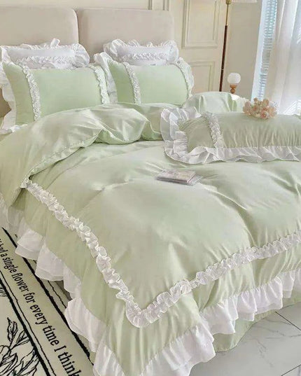 Kawaii Ruffle Lace Korean Princess Duvet Set