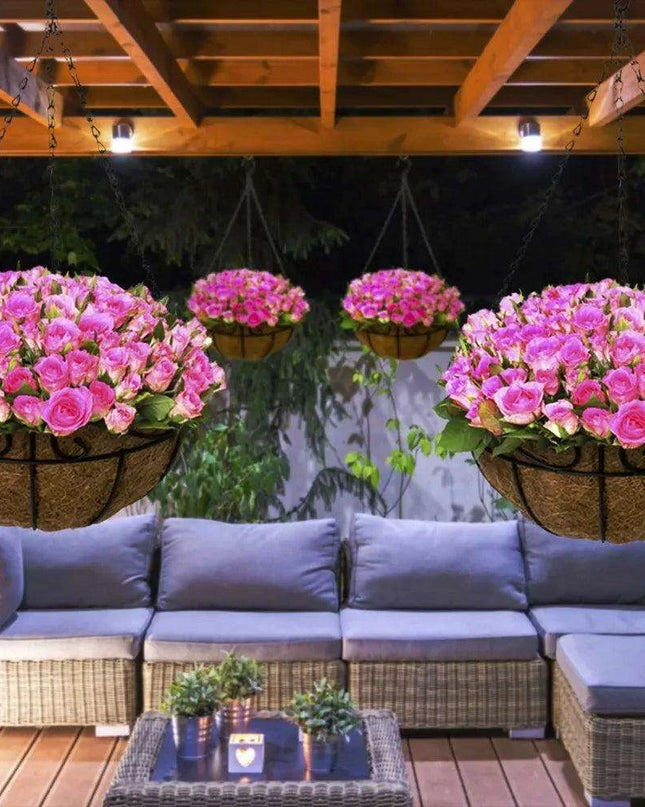 Set of 4 Elegant Self-Watering Hanging Planters for Indoors and Outdoors