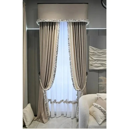 French Agaric Lace Jacquard Curtains - Elegant Design