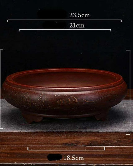 Serene Vintage Zen Purple Orchid Pot with Elegant Garden Aesthetic