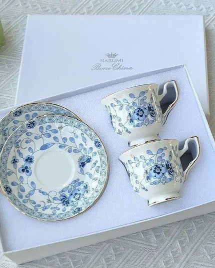 Charming Blue and White Japanese Porcelain Tea and Coffee Set