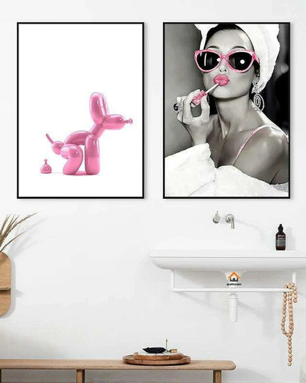 Custom Elegant Nude Canvas Art for a Luxurious Bathroom Retreat