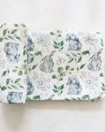 Bamboo Cotton Muslin Baby Swaddle Blanket - Adorable Animal Print for Cozy Comfort