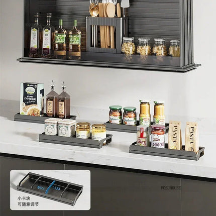 Electric Voice-Controlled Vertical Lifting Kitchen Cabinet Storage Rack — 10 Widths