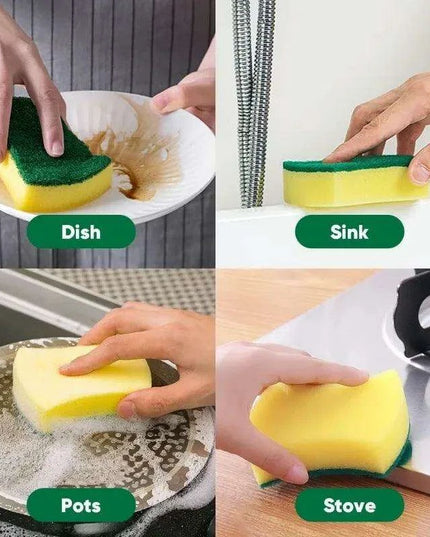Super-Absorbent Versatile Cleaning Sponges - Effective Dish Brushes for Stubborn Stains and Pot Scrubbing (Multiple Pack Sizes Available)