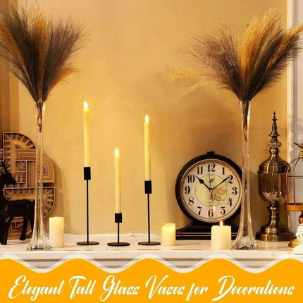 Elegant Clear Eiffel Tower Glass Vases Set - Pack of 10