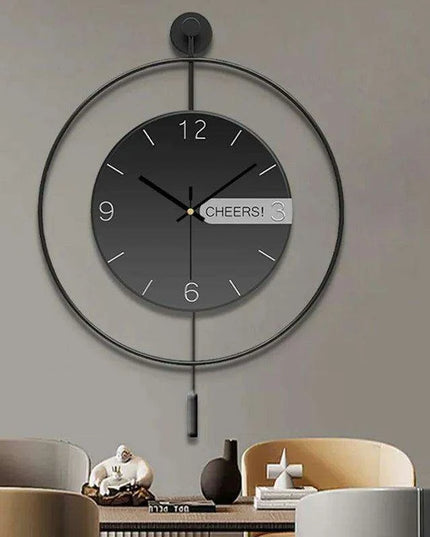 Sophisticated 3D Quartz Pendulum Wall Clock for Modern Living Spaces