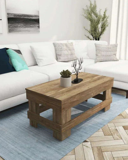 Rustic Reclaimed Wood Coffee Table for Farmhouse Living
