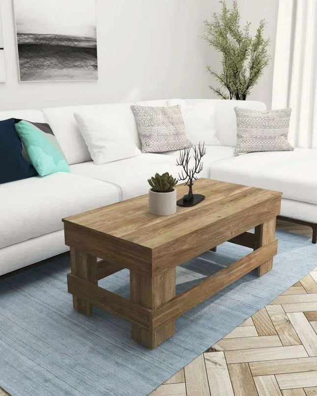 Rustic Reclaimed Wood Coffee Table for Farmhouse Living