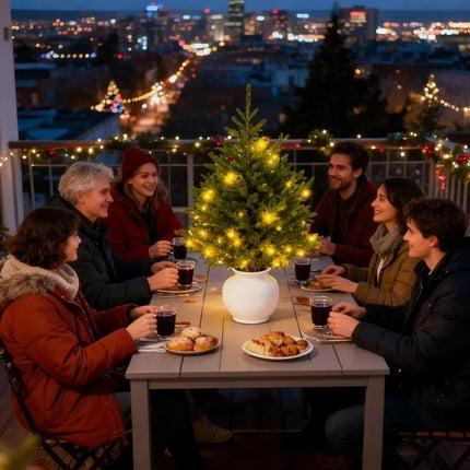 Artificial Pine Branches with Battery-Powered Warm LED Lights, 41 cm