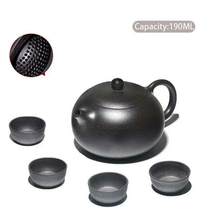 Handcrafted Authentic Purple Clay Teapot with Unique Filtering System