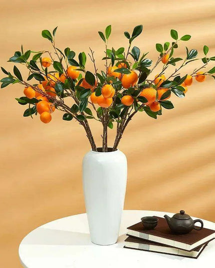 Vibrant Artificial Orange Blossom Branch for Enchanting Home and Garden Aesthetics