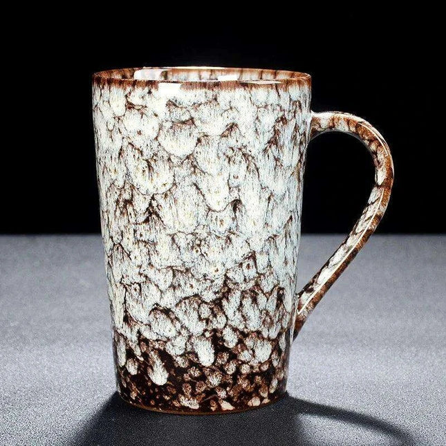 Artisan Crafted 400ml Ceramic Mug - Distinctive Textured Tea Cup