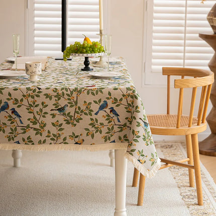 Vintage Floral Jacquard Tablecloth — Pastoral, 13 Colours, 8 Sizes