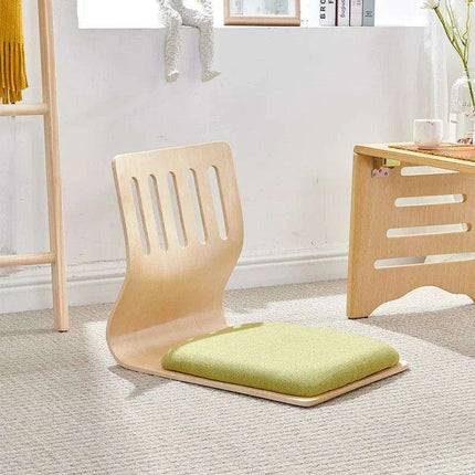 Japanese Minimalist Legless Floor Chair with Elegant Wooden Design - Ideal for Cozy Spaces