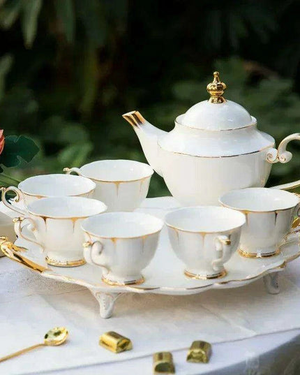 Nordic Phnom Penh Fine Bone China Coffee Tea Set - Elegant Nordic Drinkware for Home Hosting