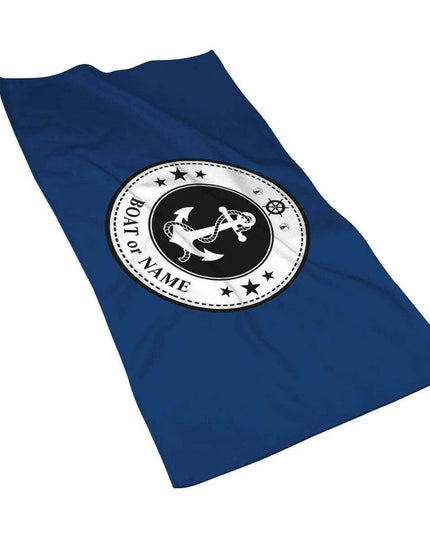 Stylish Customizable Dark Blue Nautical Microfiber Towel Set - Luxury Redefined for Every Occasion