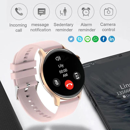 2023 Bluetooth Smart Watch for Women - AMOLED Display, IP68 Waterproof Fitness Tracker with Voice Control and NFC