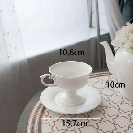 Elegant French Medieval Bone China Tea Cup and Saucer Set