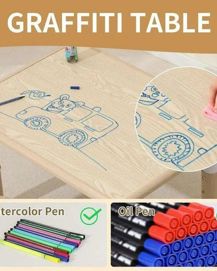 Adjustable Toddler Activity Table and Chair Set for Kids Aged 3-8