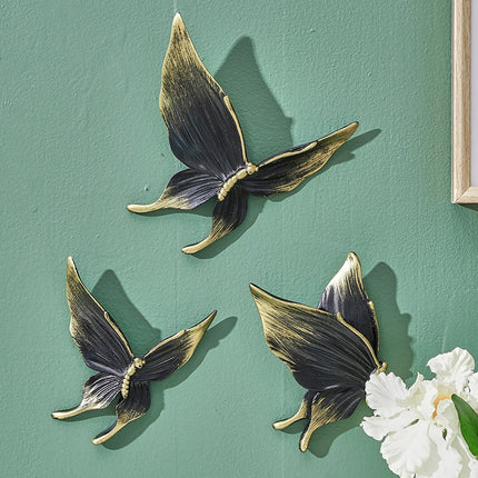 Shop1103855948 Handcrafted Resin Butterfly Wall Art Set - 5 Pieces