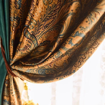 Vintage French Chenille Velvet Curtains