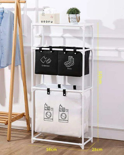 Laundry Organization System with Foldable Multi-layer Grid Design
