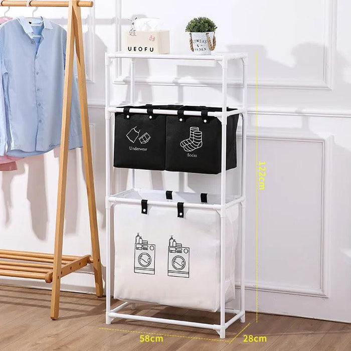 Laundry Organization System with Foldable Multi-layer Grid Design