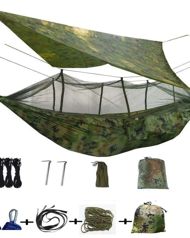 Ultimate Adventure Hammock: Weatherproof with Mosquito Net and Canopy Protection
