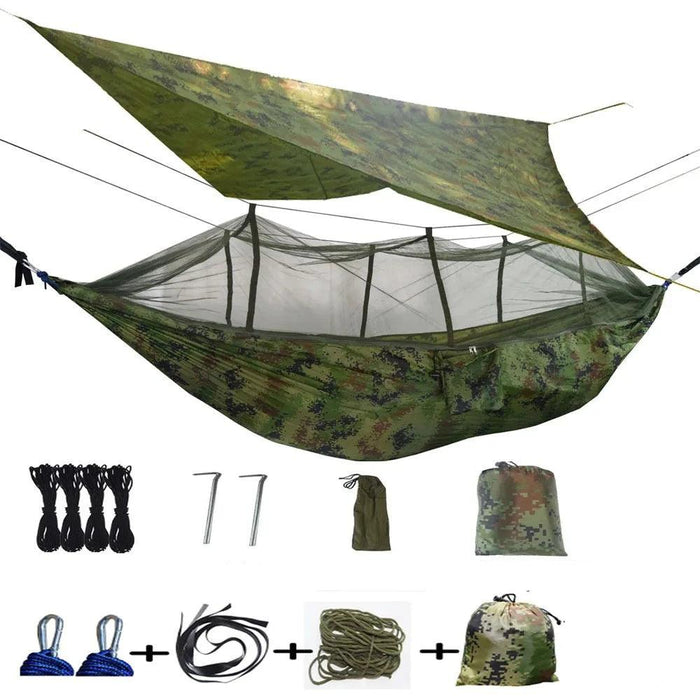 Ultimate Adventure Hammock: Weatherproof with Mosquito Net and Canopy Protection