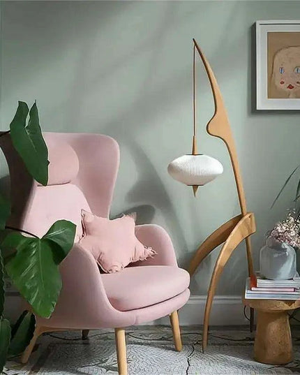 Stylish Adjustable Walnut Wood Floor Lamp for Modern Interiors