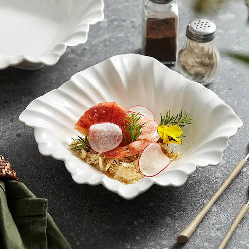 Elegant White Ceramic Serving Bowl for Exquisite Fruit and Vegetable Display