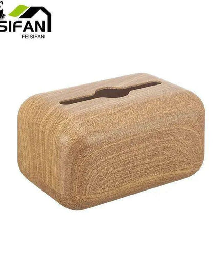 Elegant Walnut Tissue Holder for Modern Workspace Chic