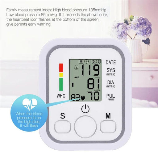 Digital Arm Blood Pressure Monitor with LCD Display and Voice Function