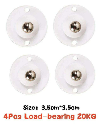 4-Pack Premium Heavy Duty Stainless Steel Furniture Casters with 360° Mobility and Easy Peel-and-Stick Installation (Load Capacity: 20/200Kg)
