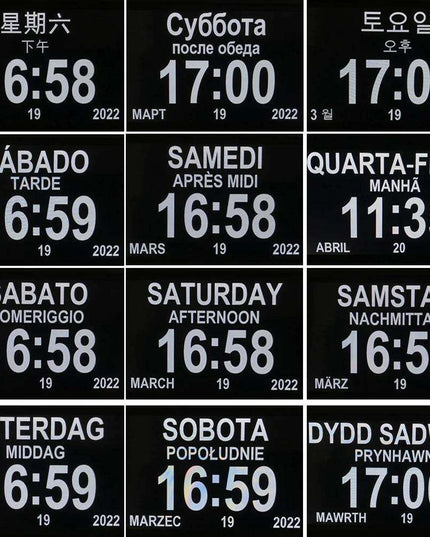 Elderly-Friendly 12 Alarm LED Calendar Clock with Remote Control and Smart Brightness Adjustment