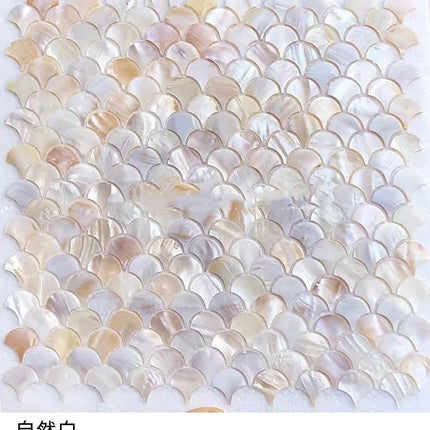 Natural Shell Mosaic Fish Scale Wall Art — Eco-Friendly Coastal Decor