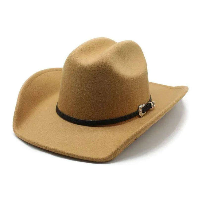 Classic Cowboy Felt Fedora with Elegant Black Band - Unisex Jazz Hat for Church and Casual Wear