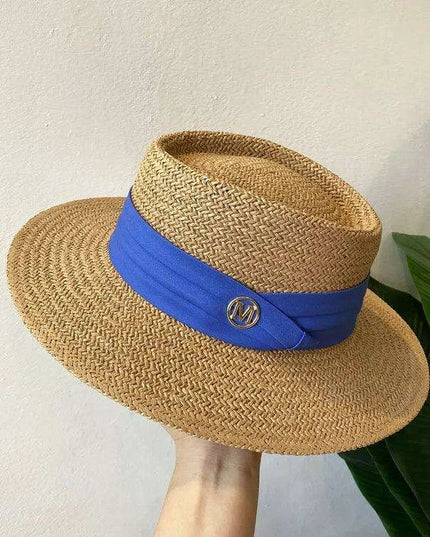 Chic Adjustable Wide Brim Straw Hat for Women - Stylish Sun Protection Beach Accessory Available in 50 Colors