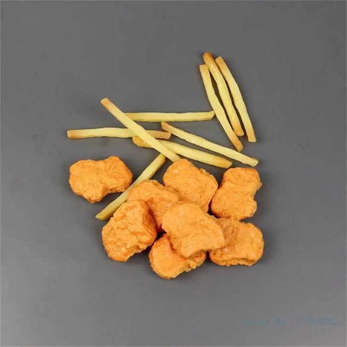 Set of 6 Realistic Artificial Fried Chicken Nuggets for Food Styling and Photography