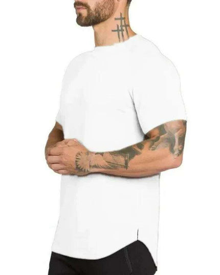 Casual Cotton Short Sleeve Gym Tee for Men - Summer Hip Hop Style Bodybuilding Shirt