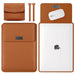 Elegant 13-inch PU Leather MacBook Air Pro Sleeve Set with Medium Bag & Cable Organizers