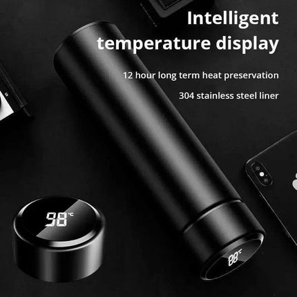LED Temperature Display Smart Stainless Steel Thermos - 500ML Business Travel Companion