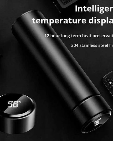 LED Temperature Display Smart Stainless Steel Thermos - 500ML Business Travel Companion