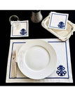BLUE 6pcs Placemat+6 coctail napkin